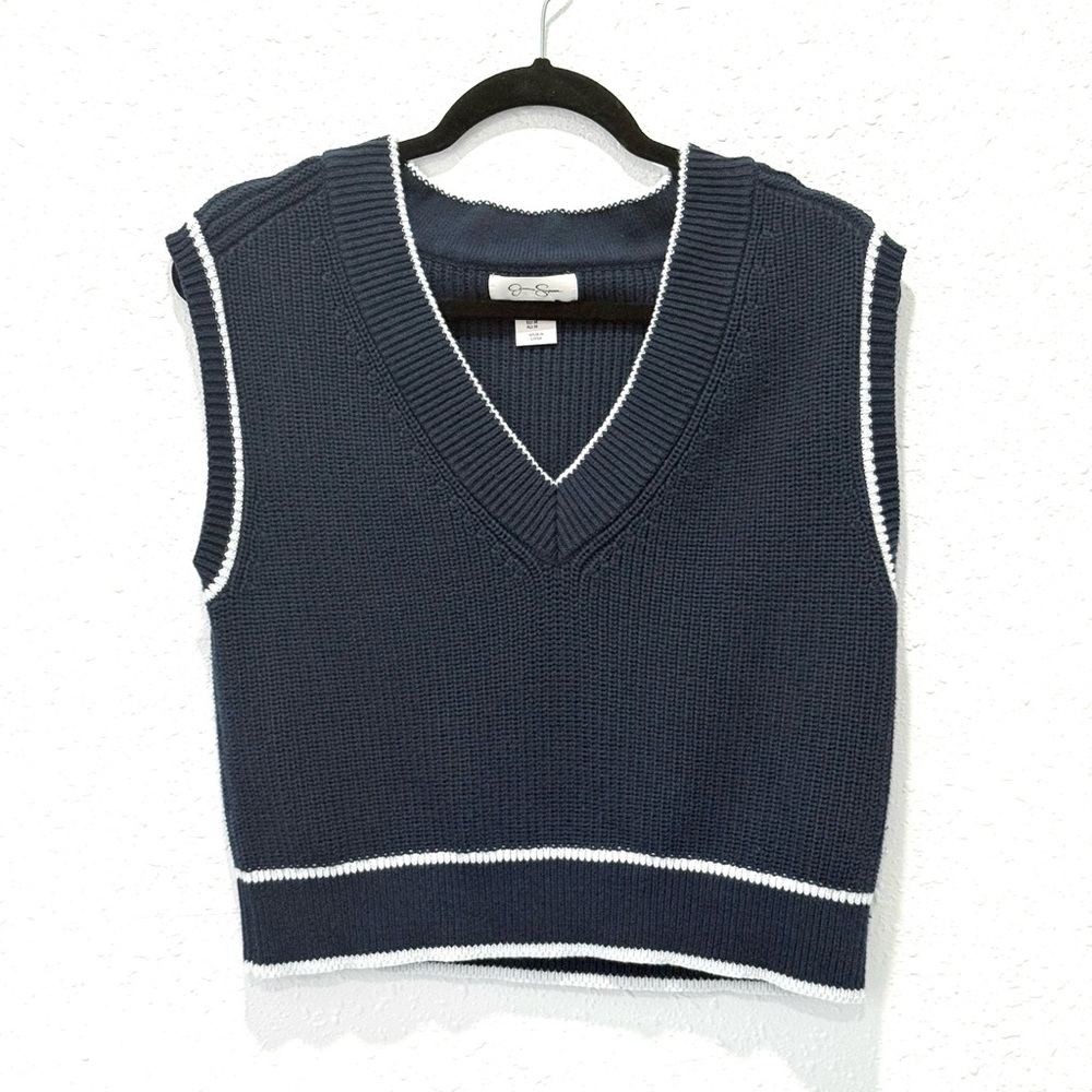 Jessica Simpson Navy V-Neck Sweater Vest M